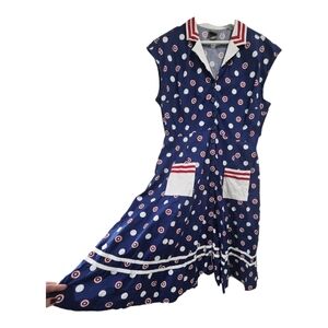 Her Universe Blue Dress with Red and White Accents